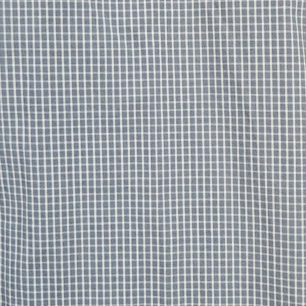 Brooks 346 Men's Gray Checks Dress Shirt Size M 15 1/2 - 32/33 100% Cotton STAIN